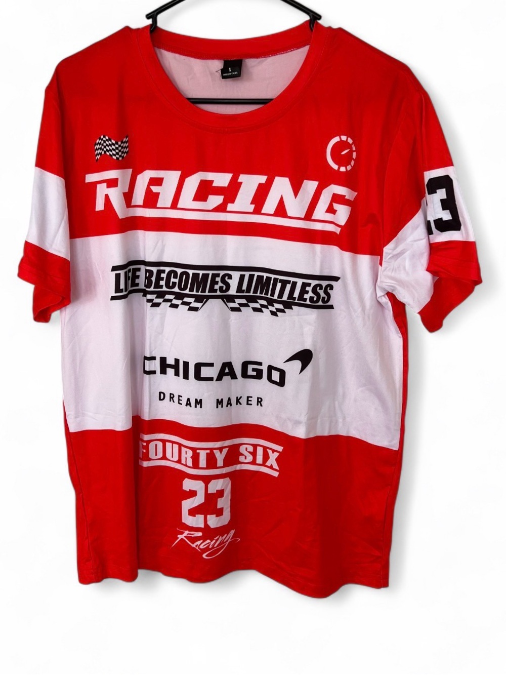 Racing Graphic Short Sleeve Shirt - Red & White